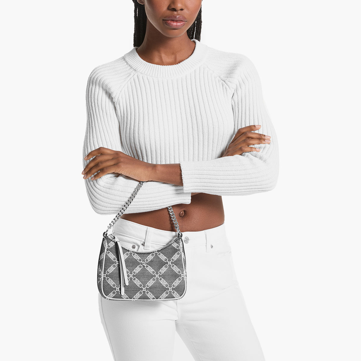 Michael Kors Jet Set Charm Small Empire Logo Jacquard Pochette | LEVISONS
