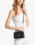 Michael Kors Delancey Small Leather Crossbody Satchel | LEVISONS