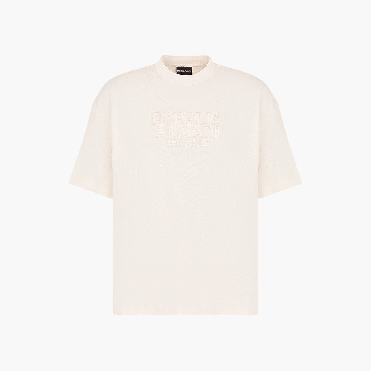Emporio Armani 100% Cotton Oversized T-Shirt With Embroidered Logo | LEVISONS