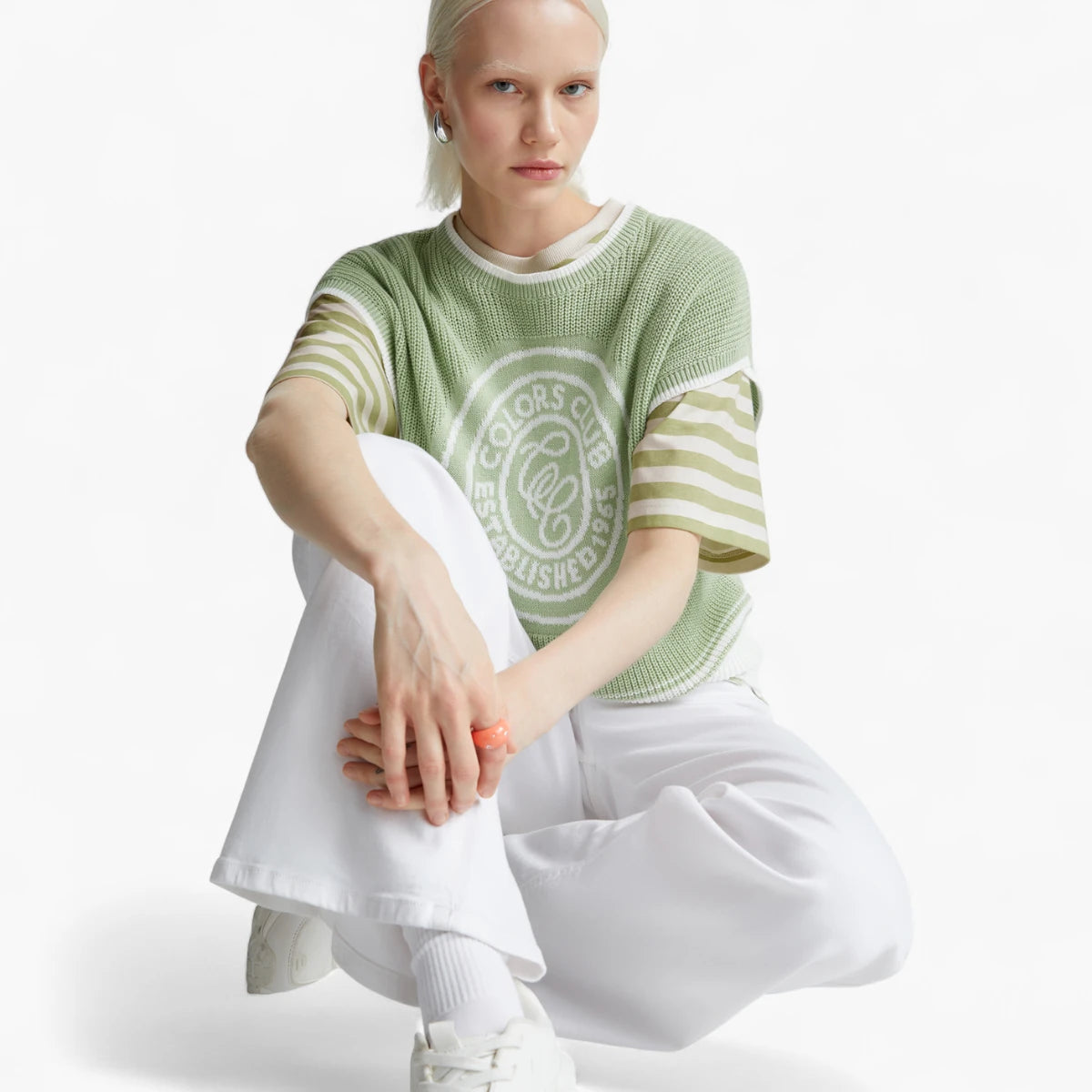 United Colors Of Benetton Woman Oversized Striped T-Shirt | LEVISONS