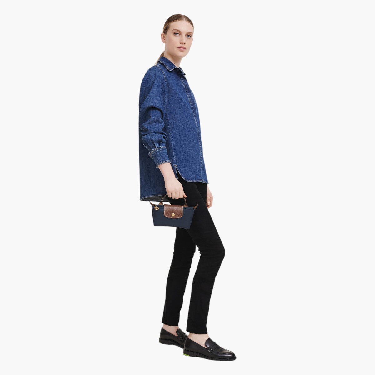 Longchamp Le Pliage Original Pouch Navy | LEVISONS