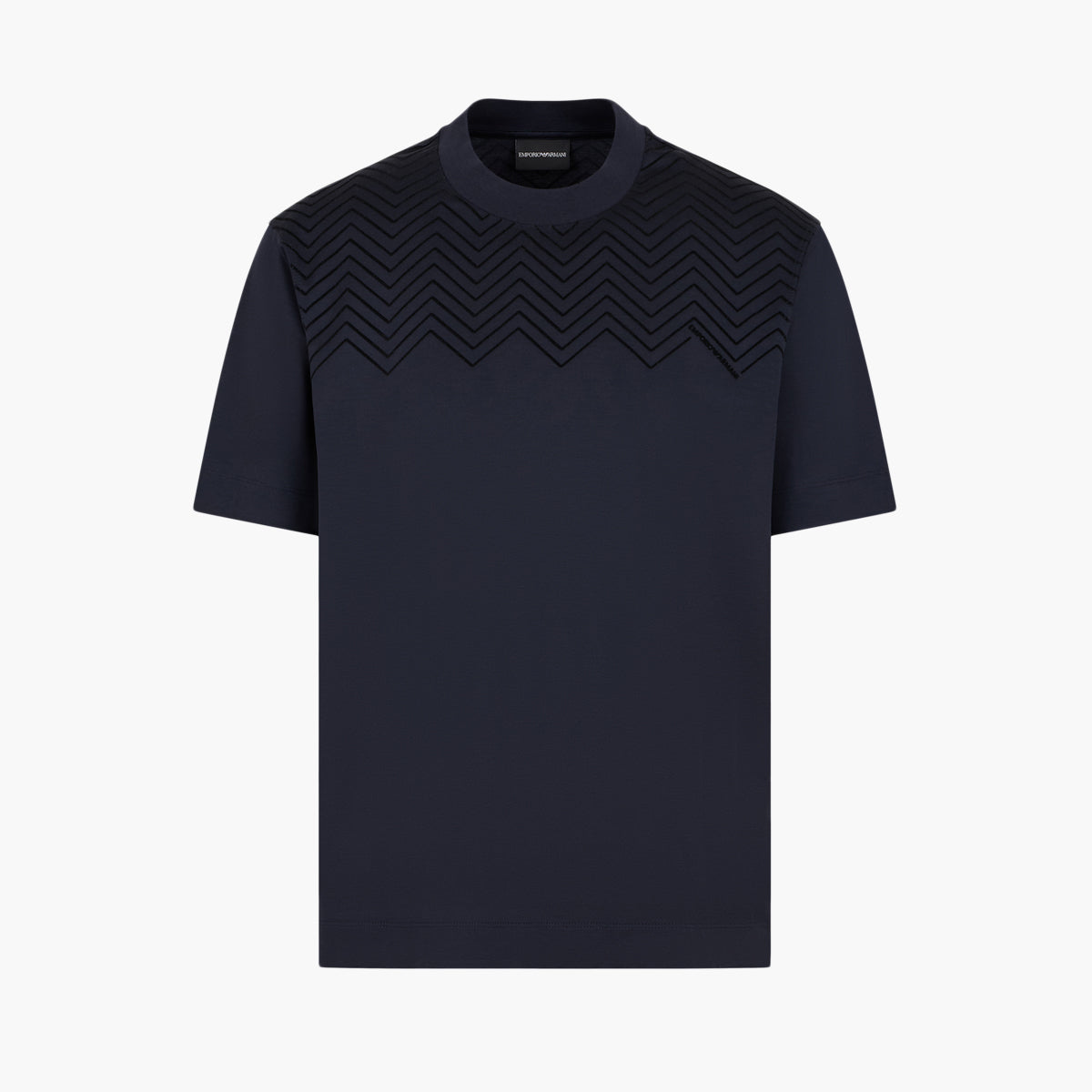 Emporio Armani Regular Fit Cotton Crewneck Chevron T-Shirt | LEVISONS