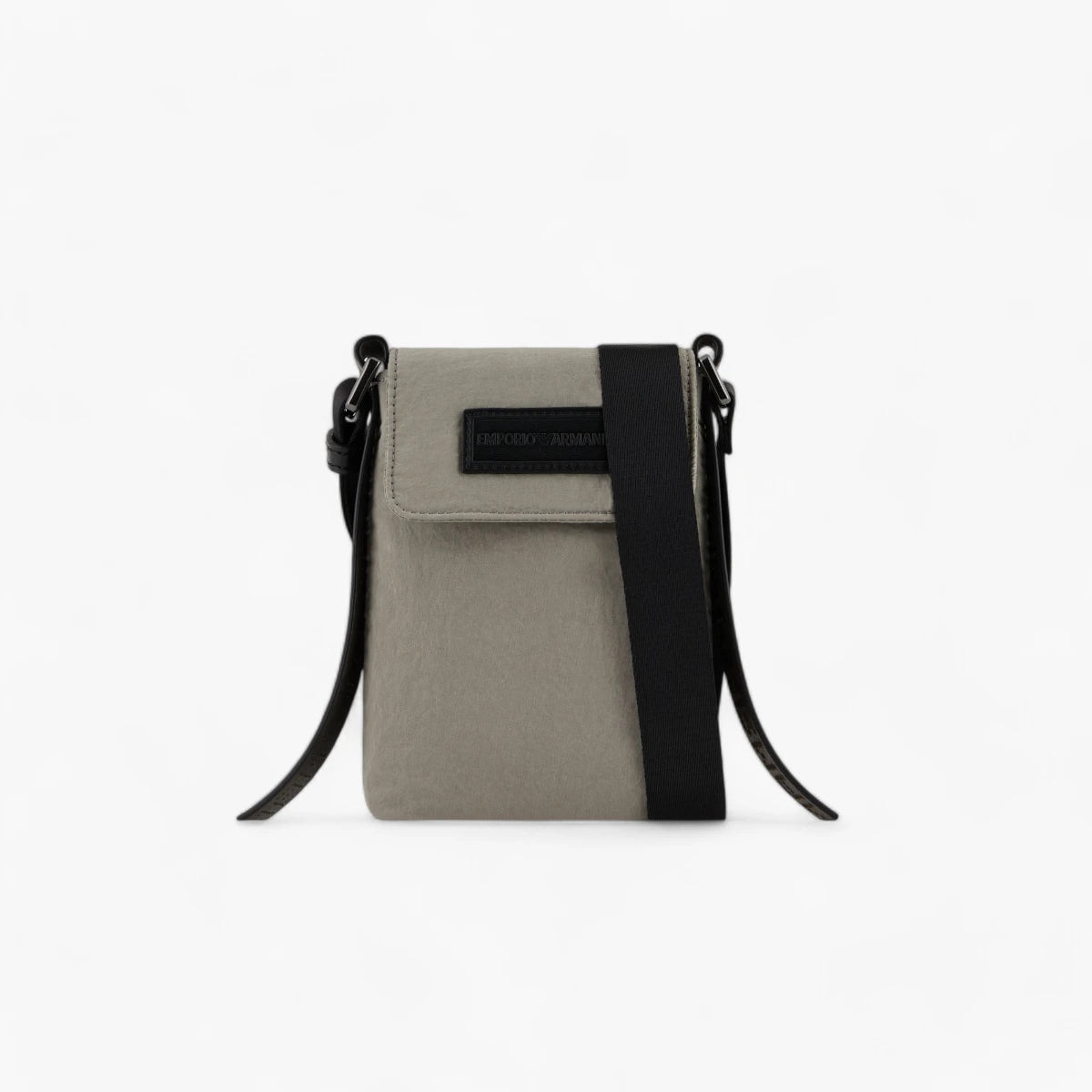 Emporio Armani Fabric Crossbody Bag With Stitched Leather Logo Patch | LEVISONS