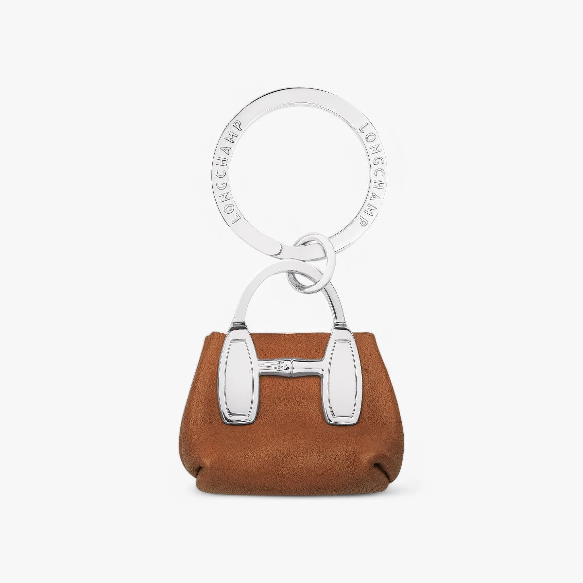 Longchamp Roseau Luxe Key Ring Cognac | LEVISONS