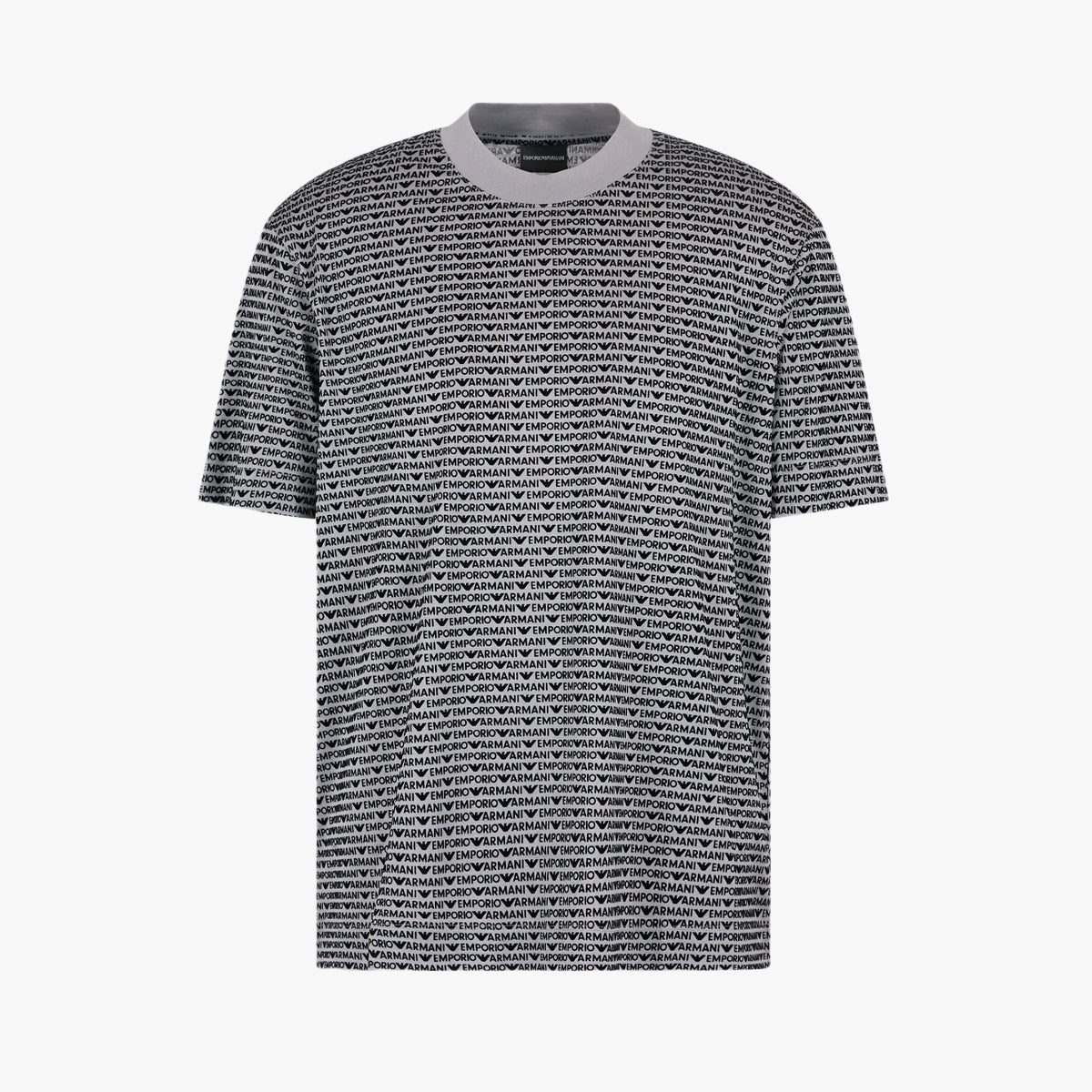 Emporio Armani Regular Fit All Over Logo Crewneck T-Shirt | LEVISONS