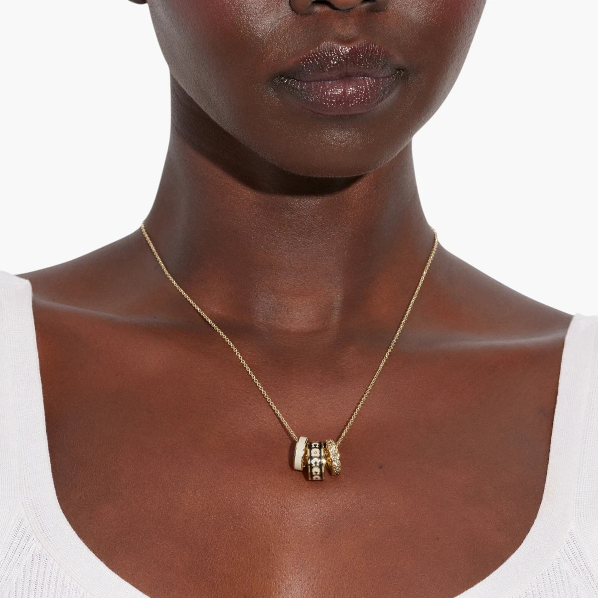 Coach Signature Enamel Rondell Necklace | LEVISONS