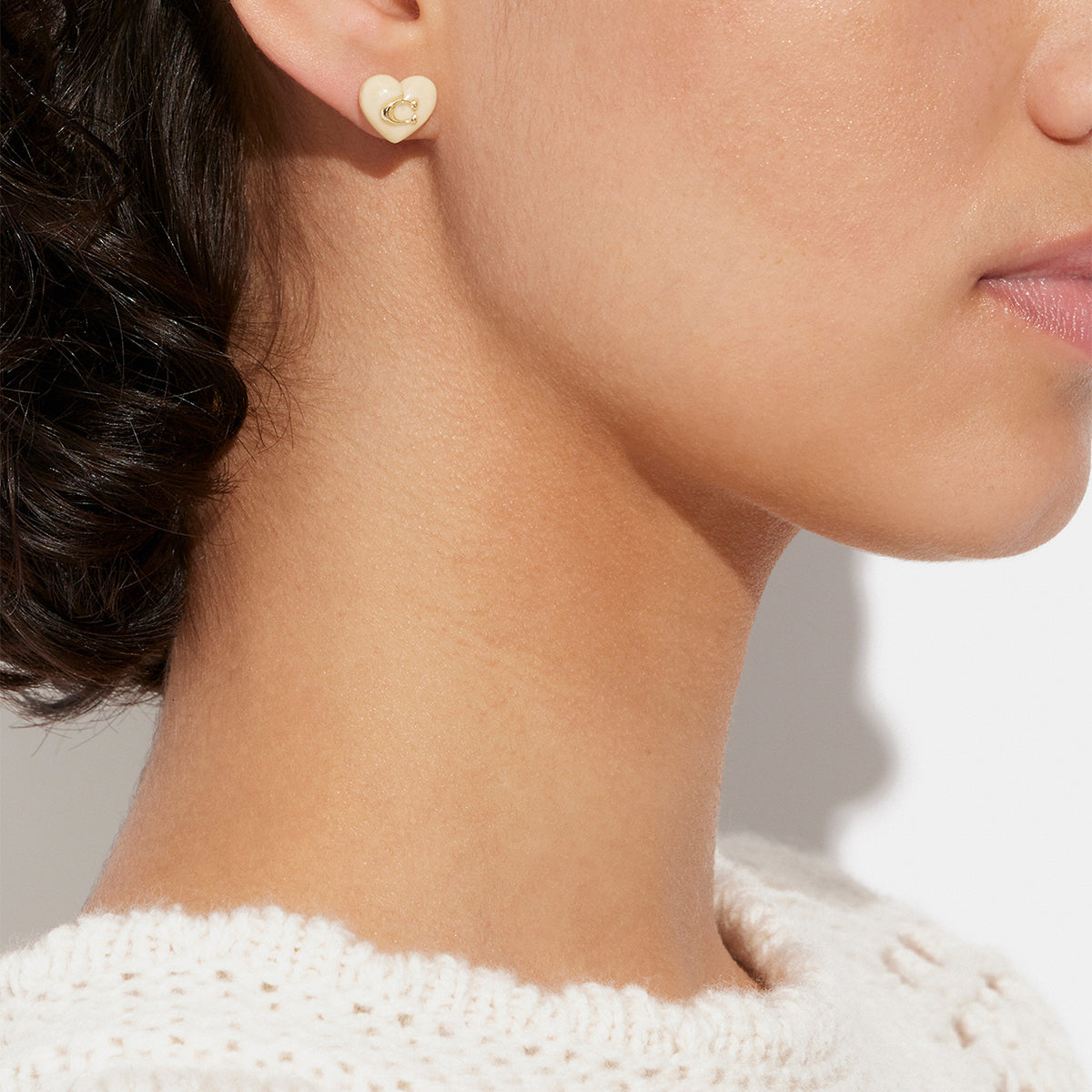 Coach Signature Heart Stud Earrings | LEVISONS