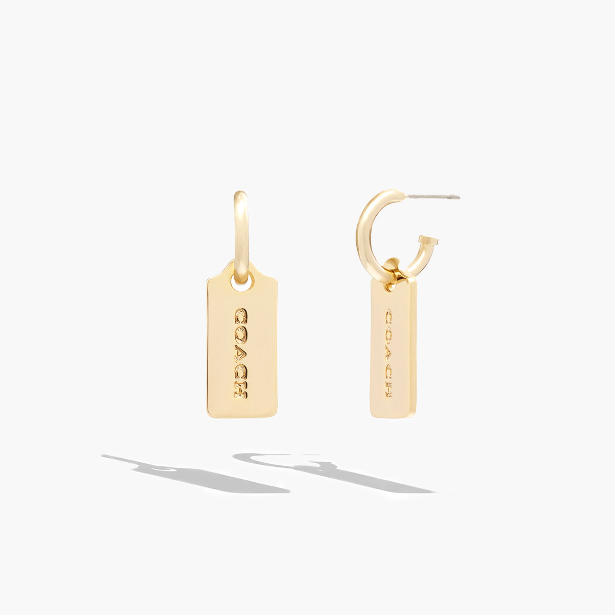 Coach Iconic Signature Tag Huggie Earrings | LEVISONS