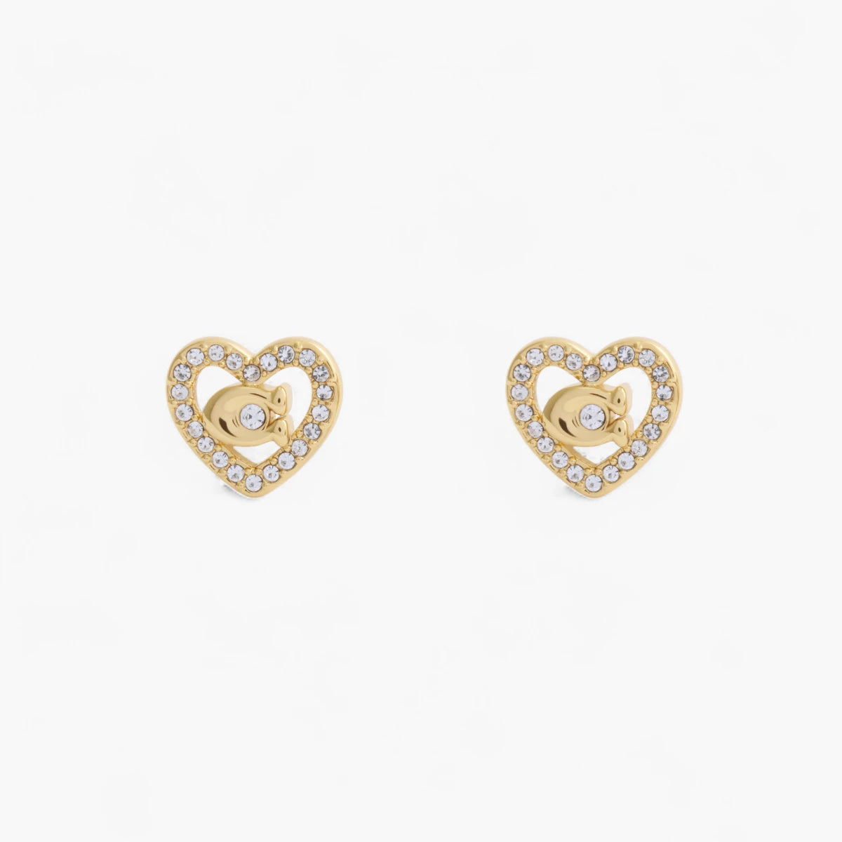 Coach Pave Heart Stud Earrings | LEVISONS