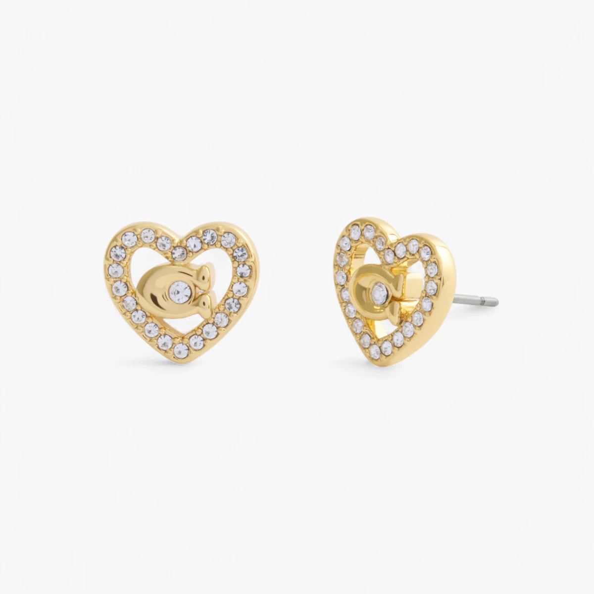 Coach Pave Heart Stud Earrings | LEVISONS