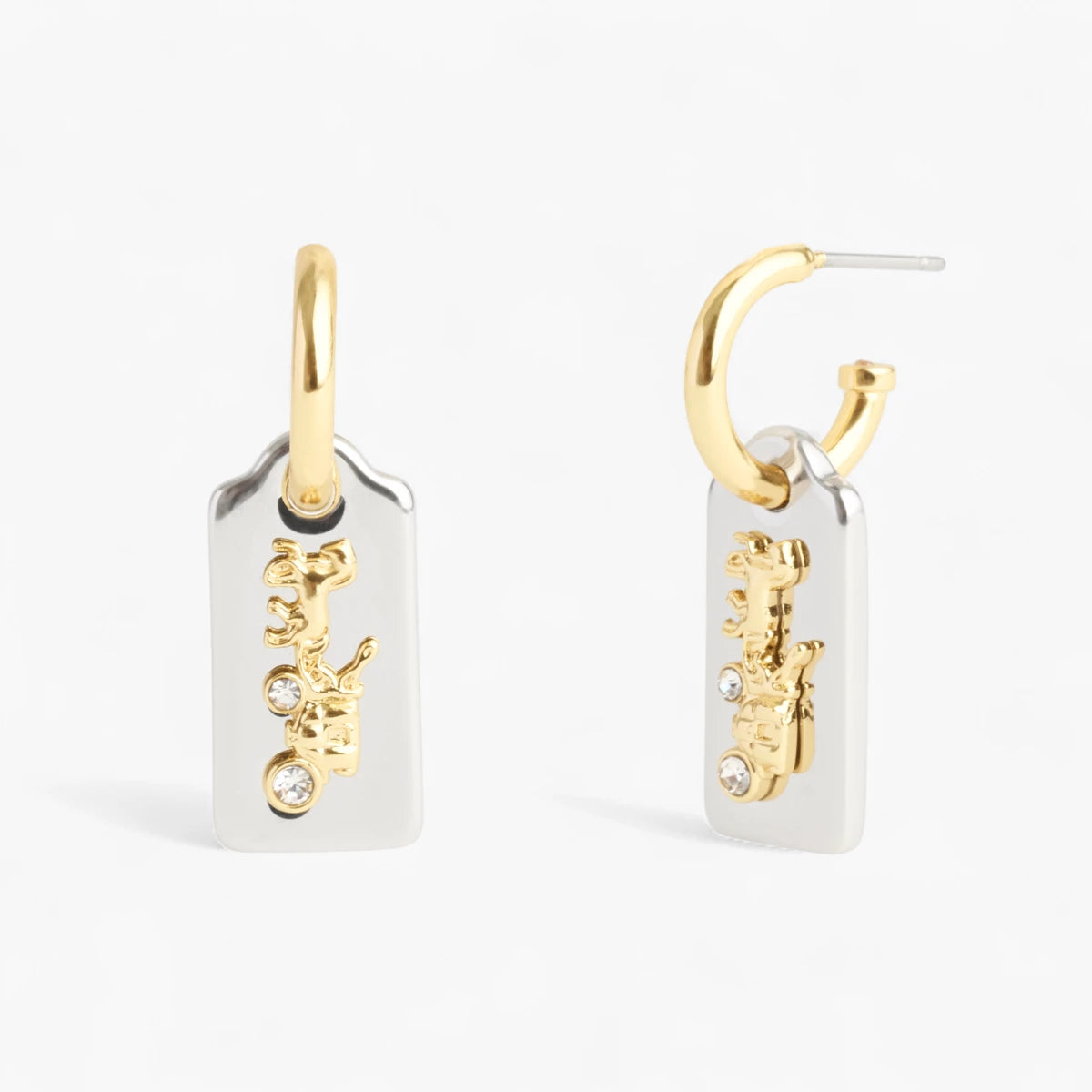 Coach Vintage Charms Signature Hangtag Charm Huggies | LEVISONS