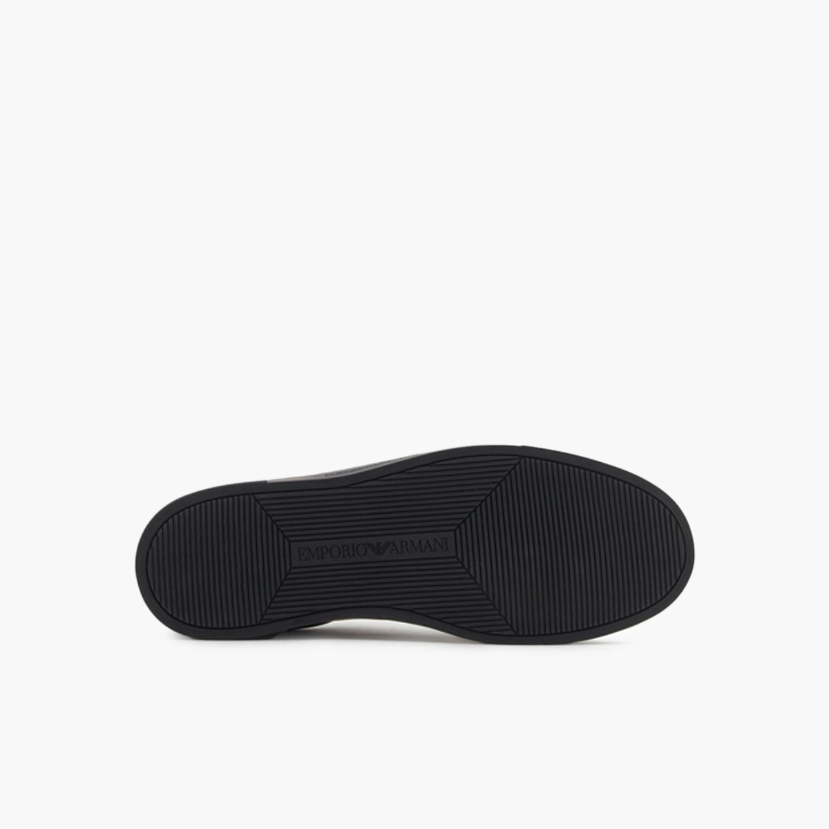 Emporio Armani Soft Leather Round Toe Sneaker With Contrast Eagle Logo | LEVISONS