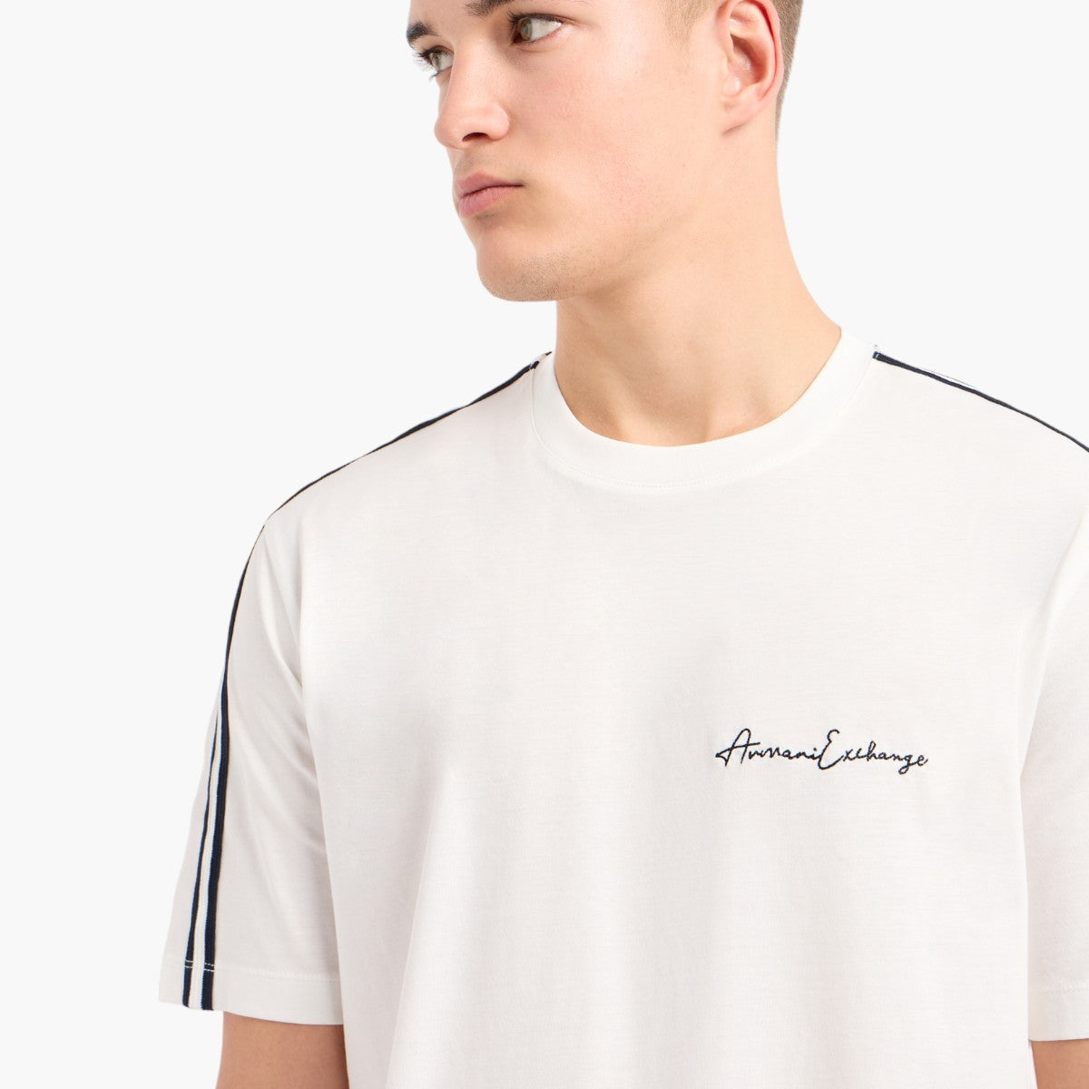 Armani Exchange Signature Logo Cotton Crewneck T-Shirt | LEVISONS