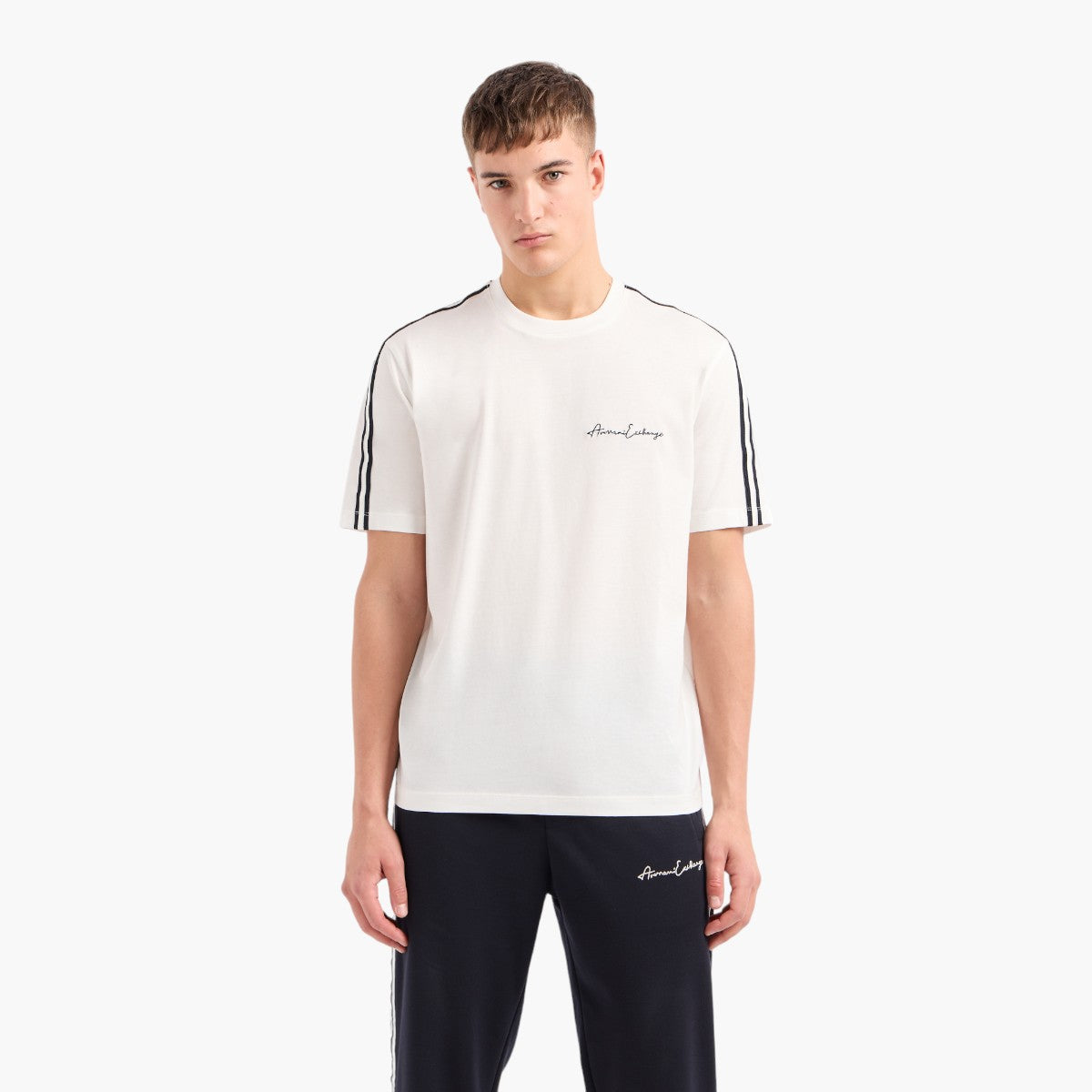 Armani Exchange Signature Logo Cotton Crewneck T-Shirt | LEVISONS