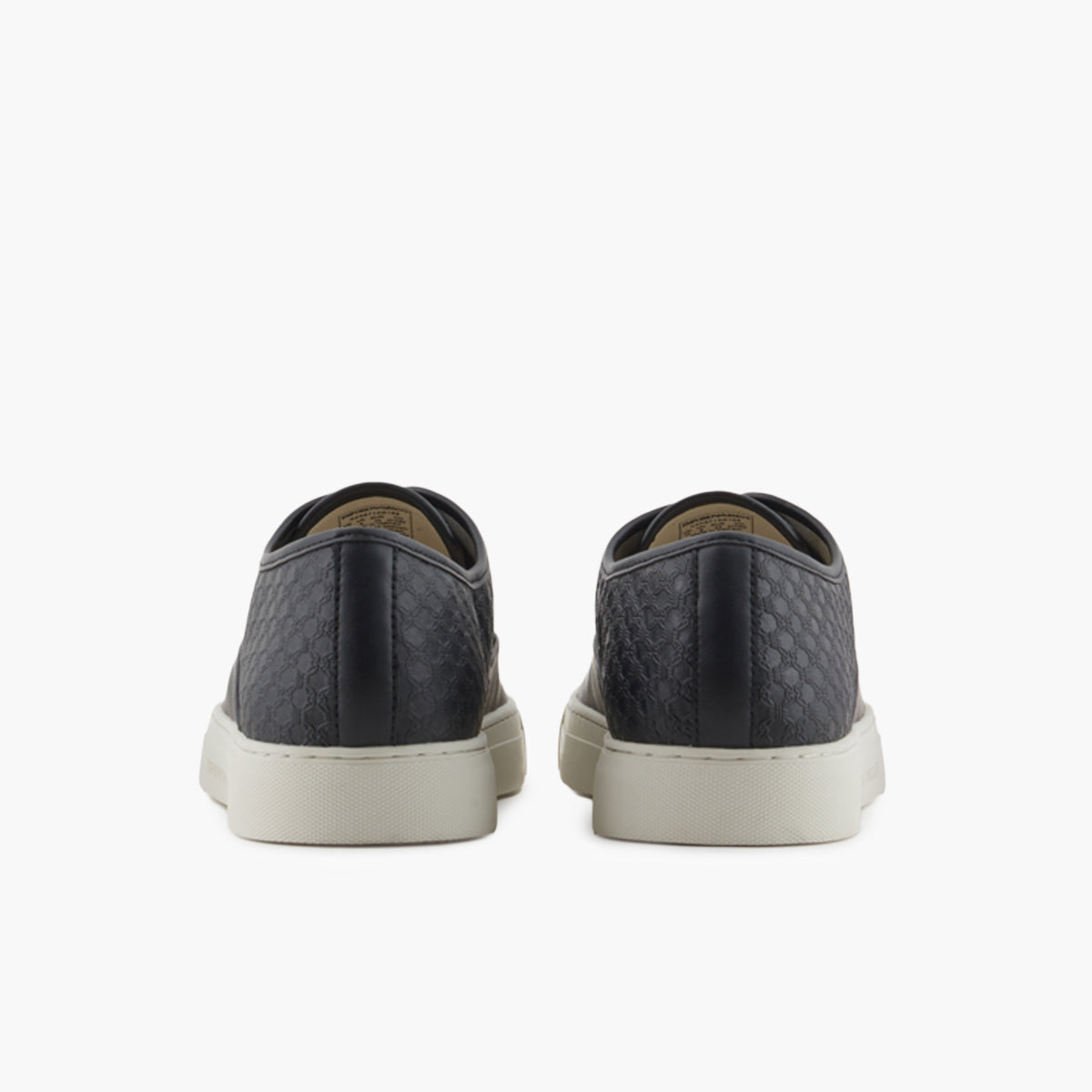 Emporio Armani Soft Leather Round Toe Sneaker With Embossed Design | LEVISONS