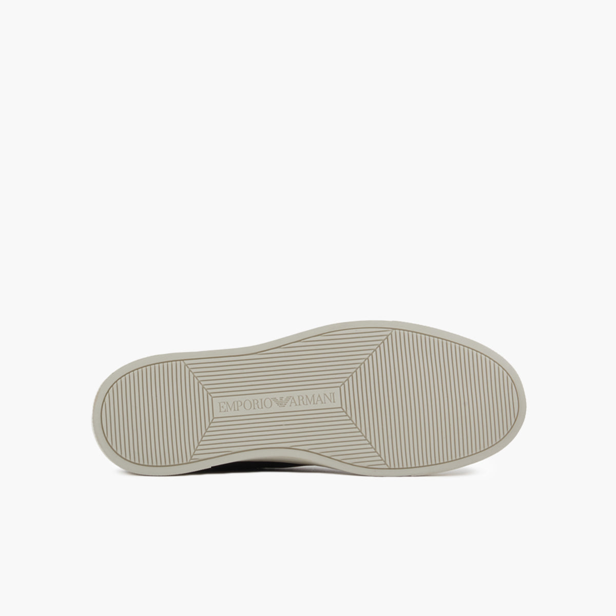 Emporio Armani Soft Leather Round Toe Sneaker With Embossed Design | LEVISONS