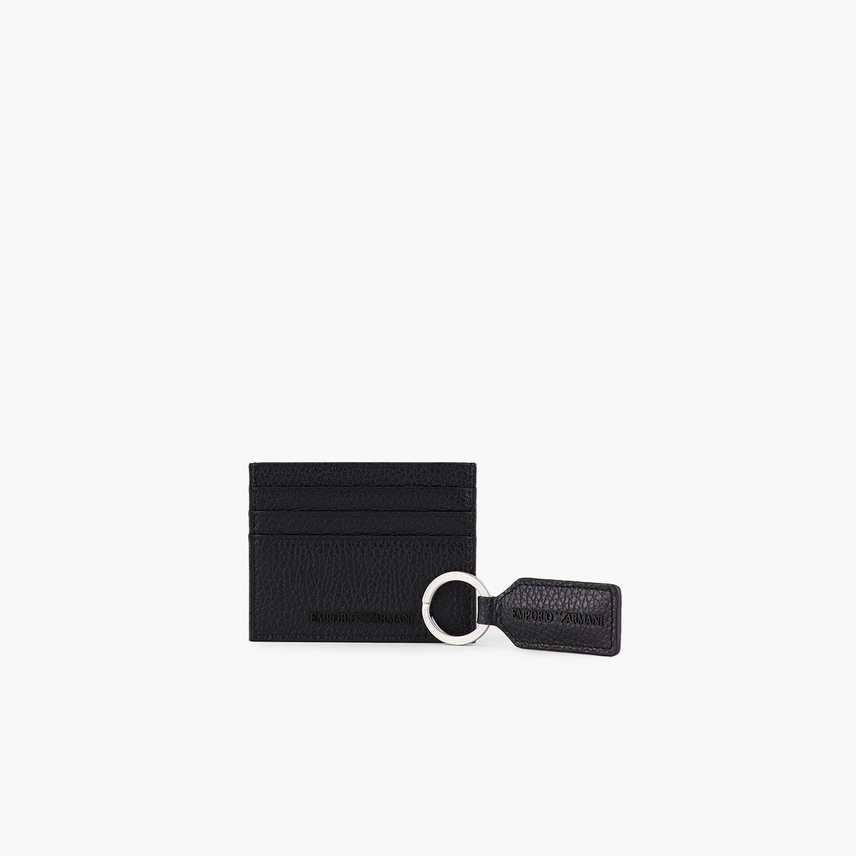 Emporio Armani Leather Card Holder And Keyring | LEVISONS
