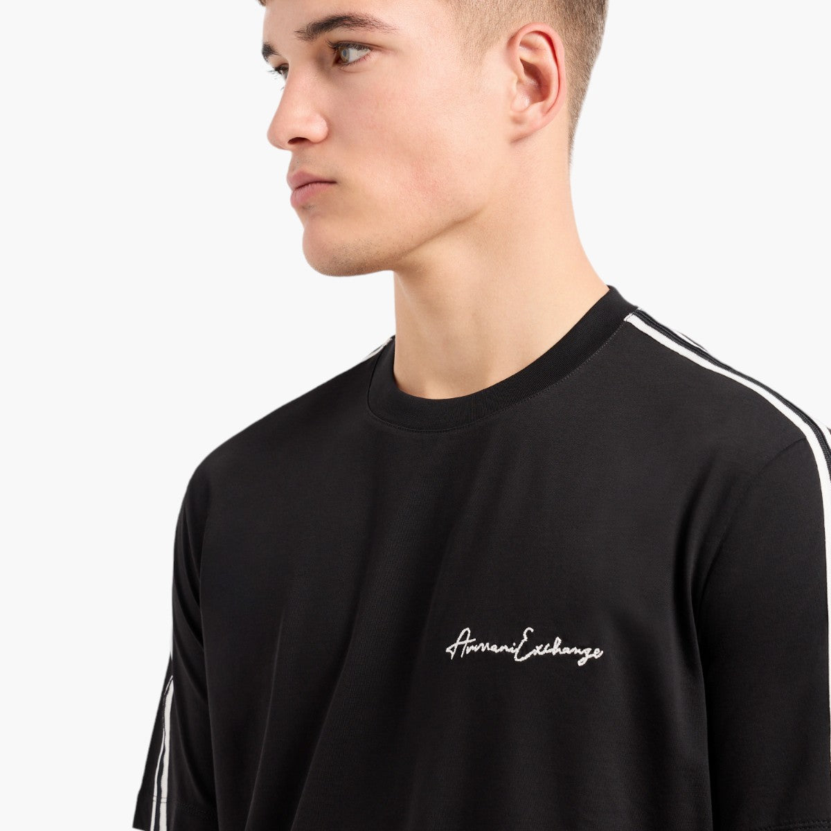 Armani Exchange Signature Logo Cotton Crewneck T-Shirt | LEVISONS