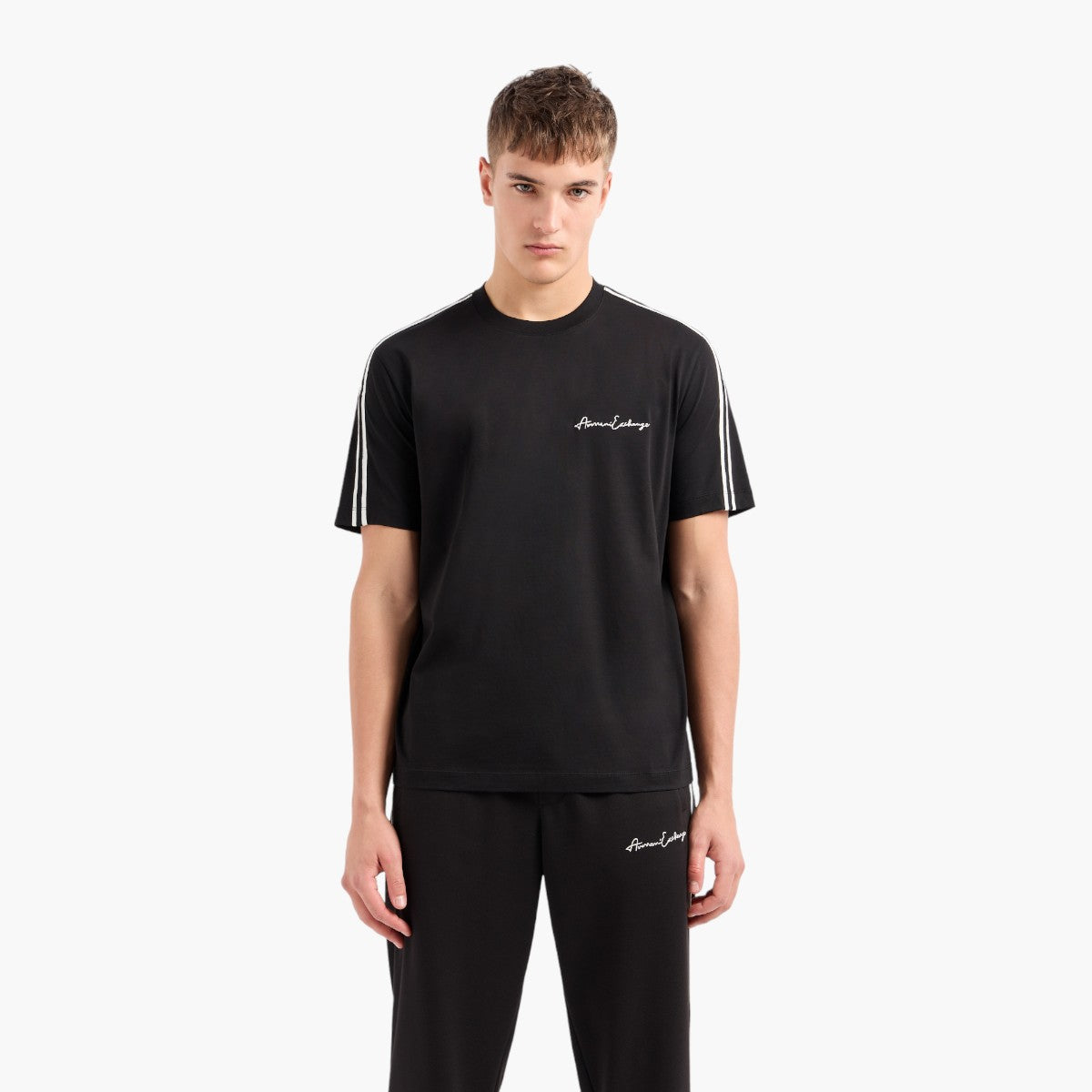 Armani Exchange Signature Logo Cotton Crewneck T-Shirt | LEVISONS