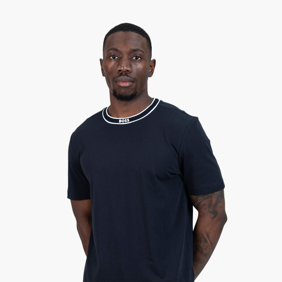 BOSS Green Cotton-Jersey T-Shirt With Logo Collar | LEVISONS
