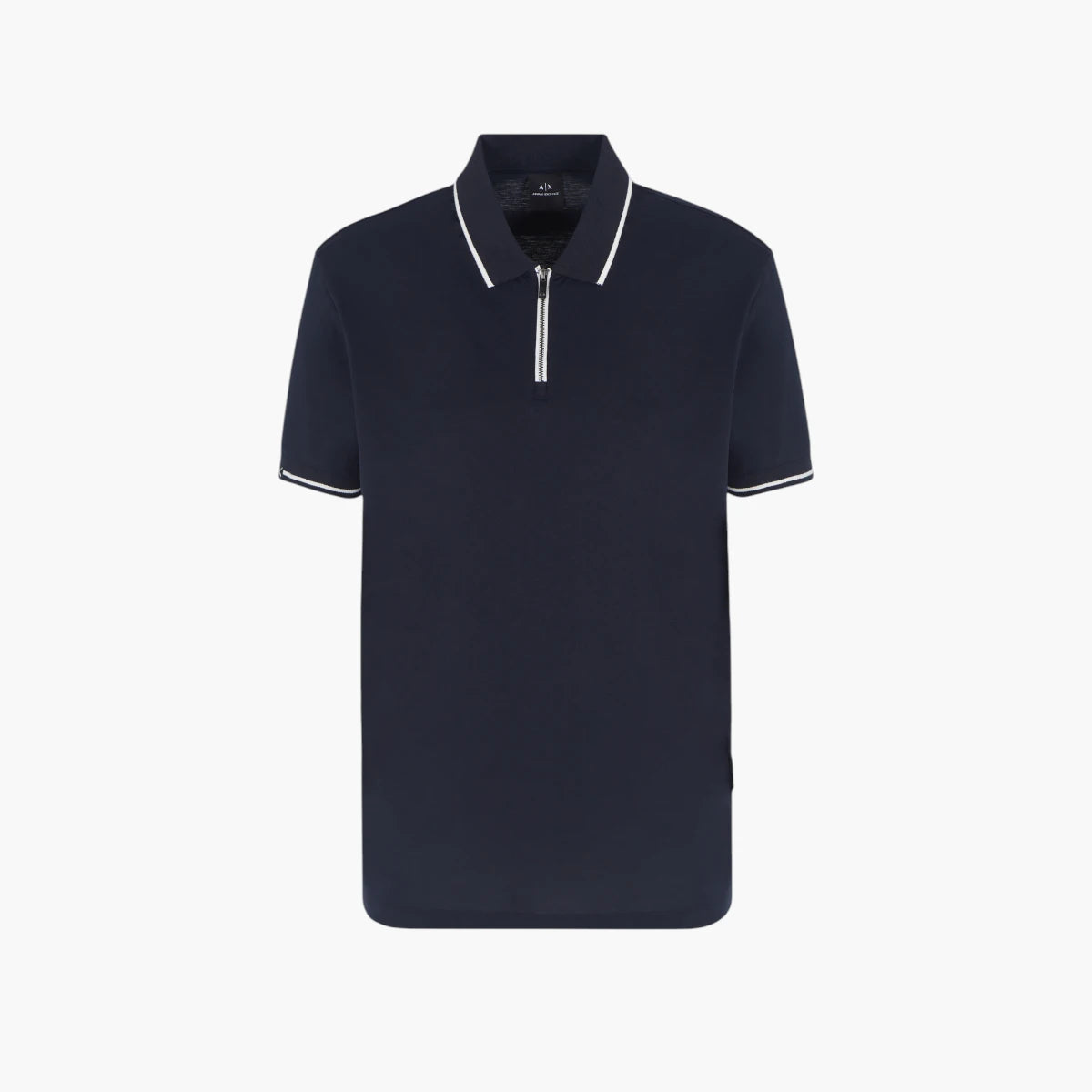 Armani Exchange Regular Fit Cotton Polo Shirt With Contrasting Stripe Detailing And A Quarter Zip | LEVISONS