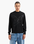 Armani Exchange Regular Fit Wool Crewneck Pullover With Embroidered Macro Eagle | LEVISONS