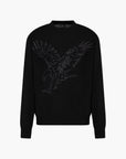 Armani Exchange Regular Fit Wool Crewneck Pullover With Embroidered Macro Eagle | LEVISONS