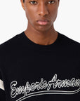 Emporio Armani Wool Blend Varsity Style Crew Neck Pullover | LEVISONS