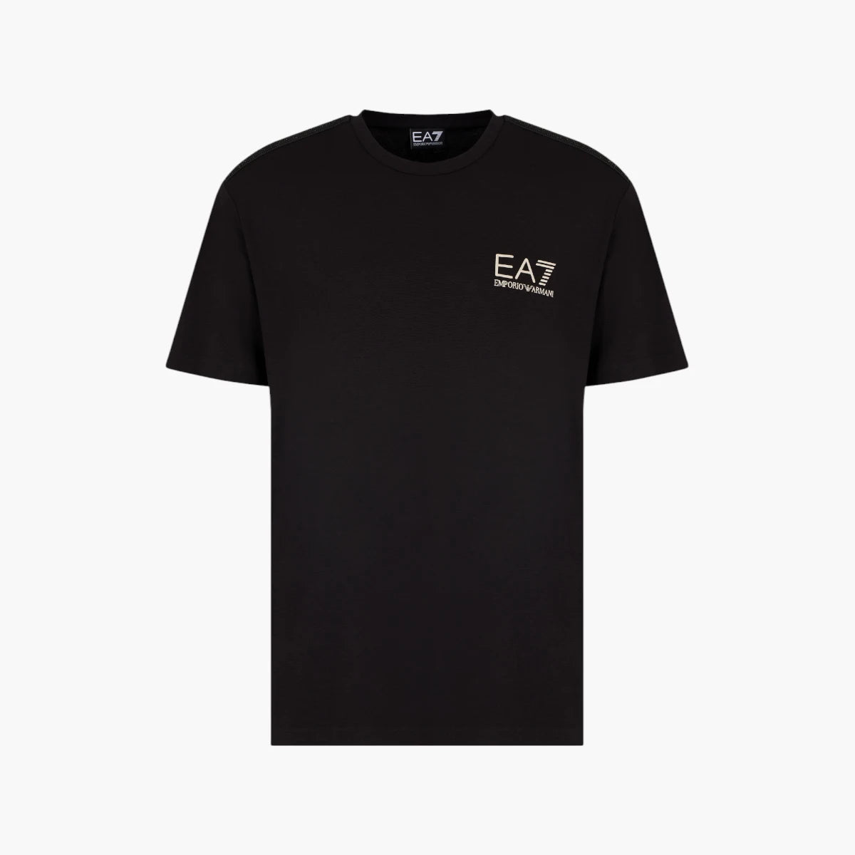 EA7 Gold Label Slim Fit Cotton Crewneck T-Shirt With Shoulder Detailing | LEVISONS