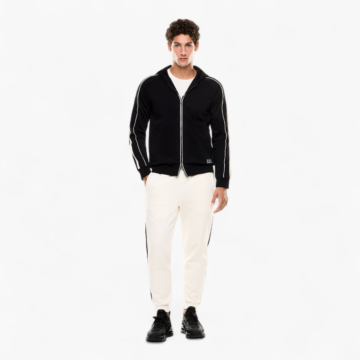 EA7 Regular Fit Logo Series Zip Up Hoodie | LEVISONS