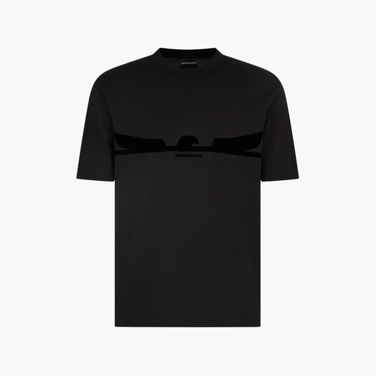Emporio Armani Regular Fit Cotton Crewneck Asv T-Shirt With Flocked Eagle Logo | LEVISONS