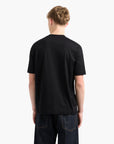 Emporio Armani Regular Fit Cotton Crewneck Asv T-Shirt With Flocked Eagle Logo | LEVISONS