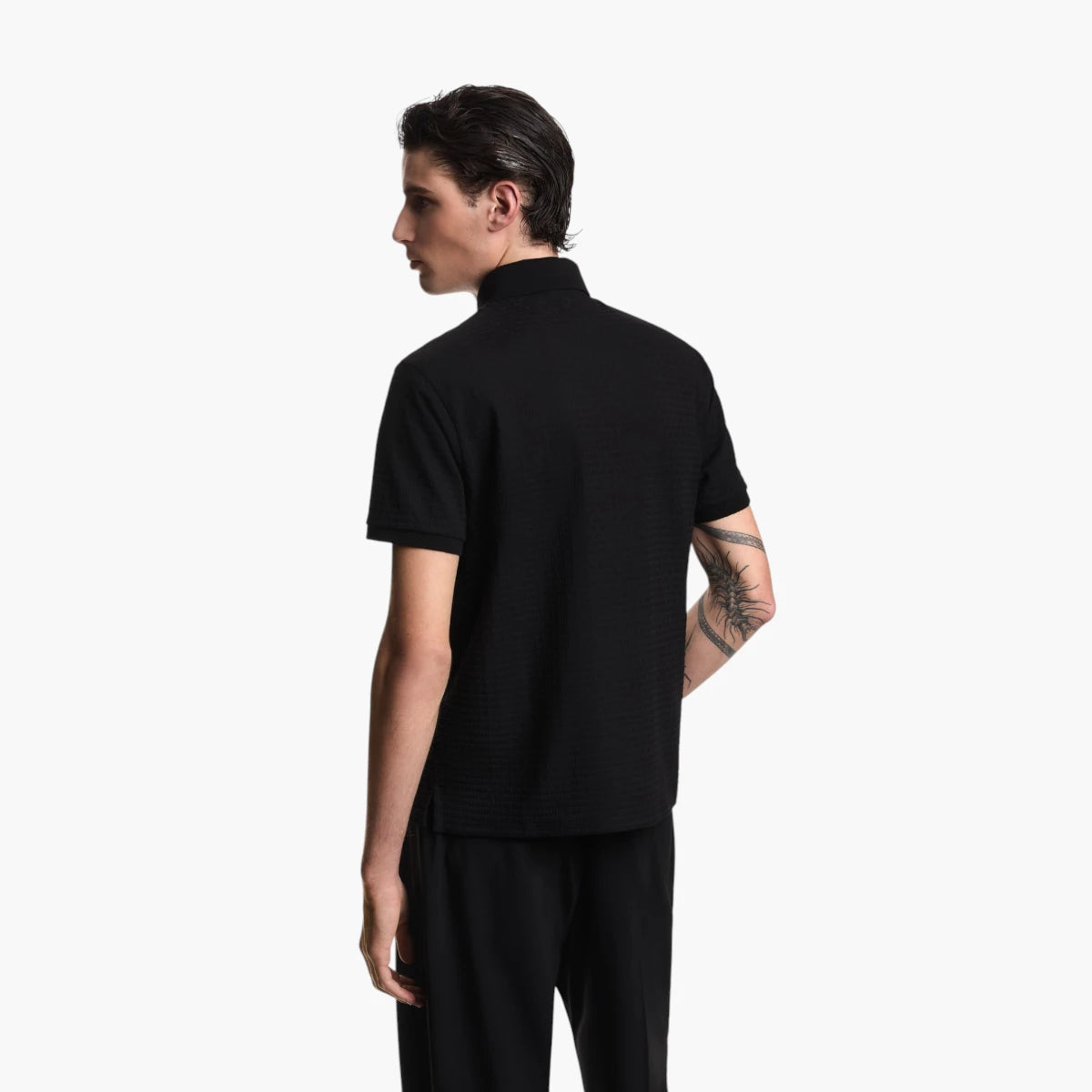 Emporio Armani All-Over Logo Cotton Jacquard Polo Shirt | LEVISONS
