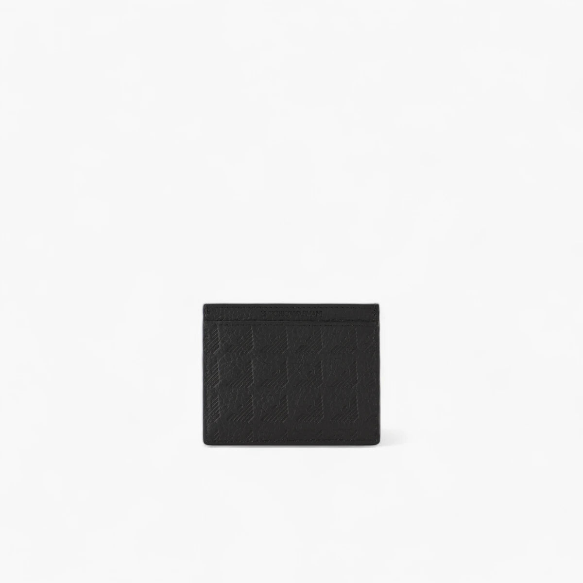 Emporio Armani Embossed All Ove Logo Leather Card Holder With Logo Plaque | LEVISONS