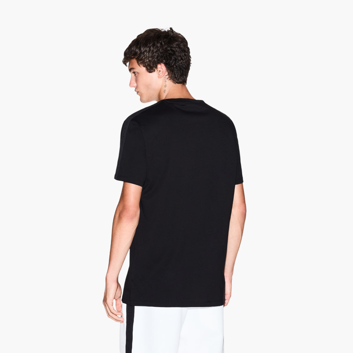 Armani Exchange Regular Fit Cotton Crewneck T-Shirt With Monochromatic Logo Tape | LEVISONS