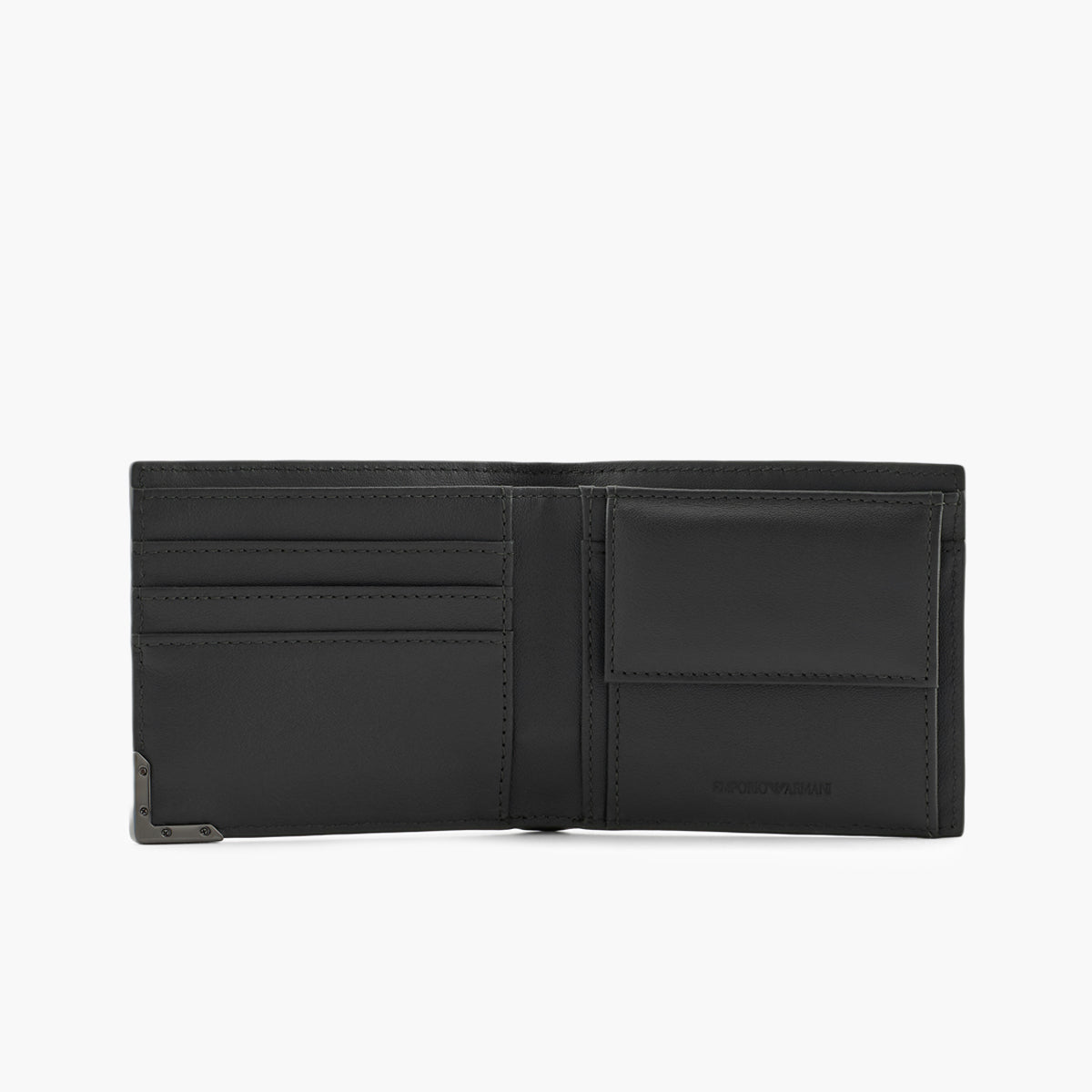 Emporio Armani Leather Wallet With Embossed Pattern And Metal Eagle Logo | LEVISONS