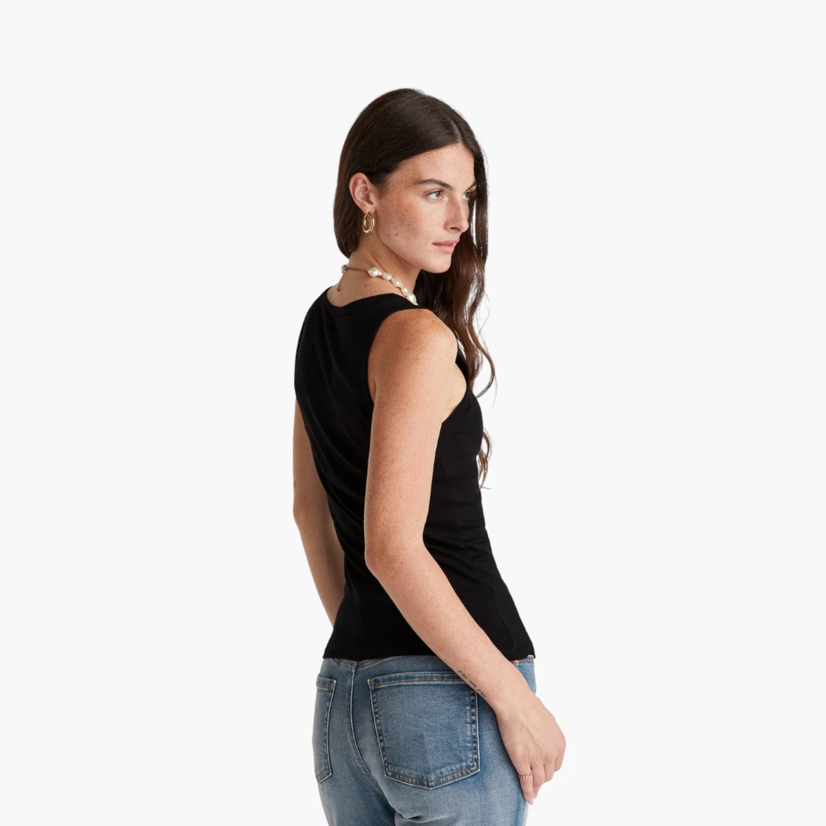 United Colors Of Benetton Woman Black Tank Top In Pure Cotton | LEVISONS