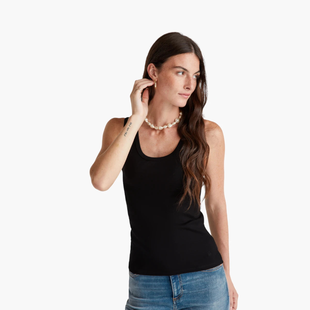 United Colors Of Benetton Woman Black Tank Top In Pure Cotton | LEVISONS
