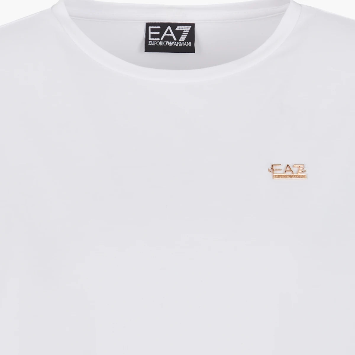 EA7 Relaxed Fit Cotton Crewneck T-Shirt With Metal Logo Plaque | LEVISONS