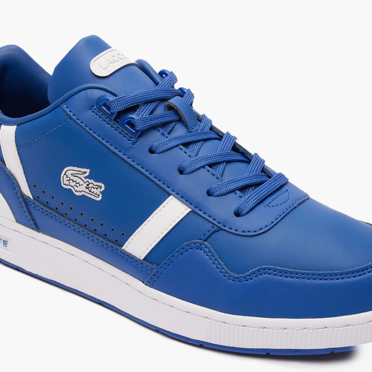 Lacoste blue leather clearance trainers