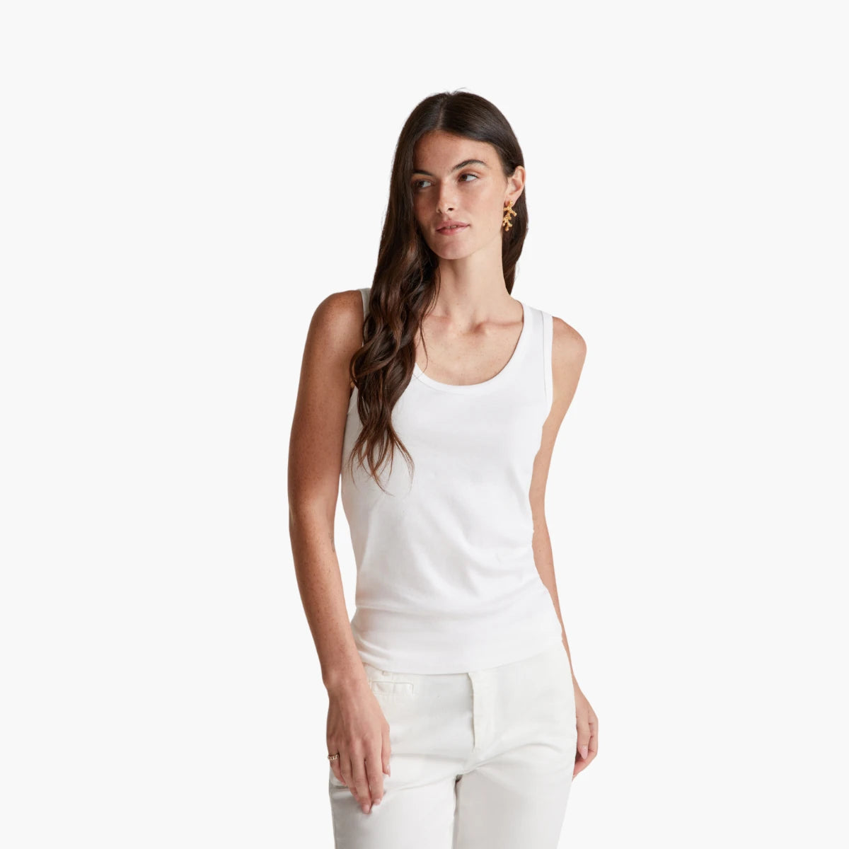 United Colors Of Benetton Woman White Tank Top In Pure Cotton | LEVISONS