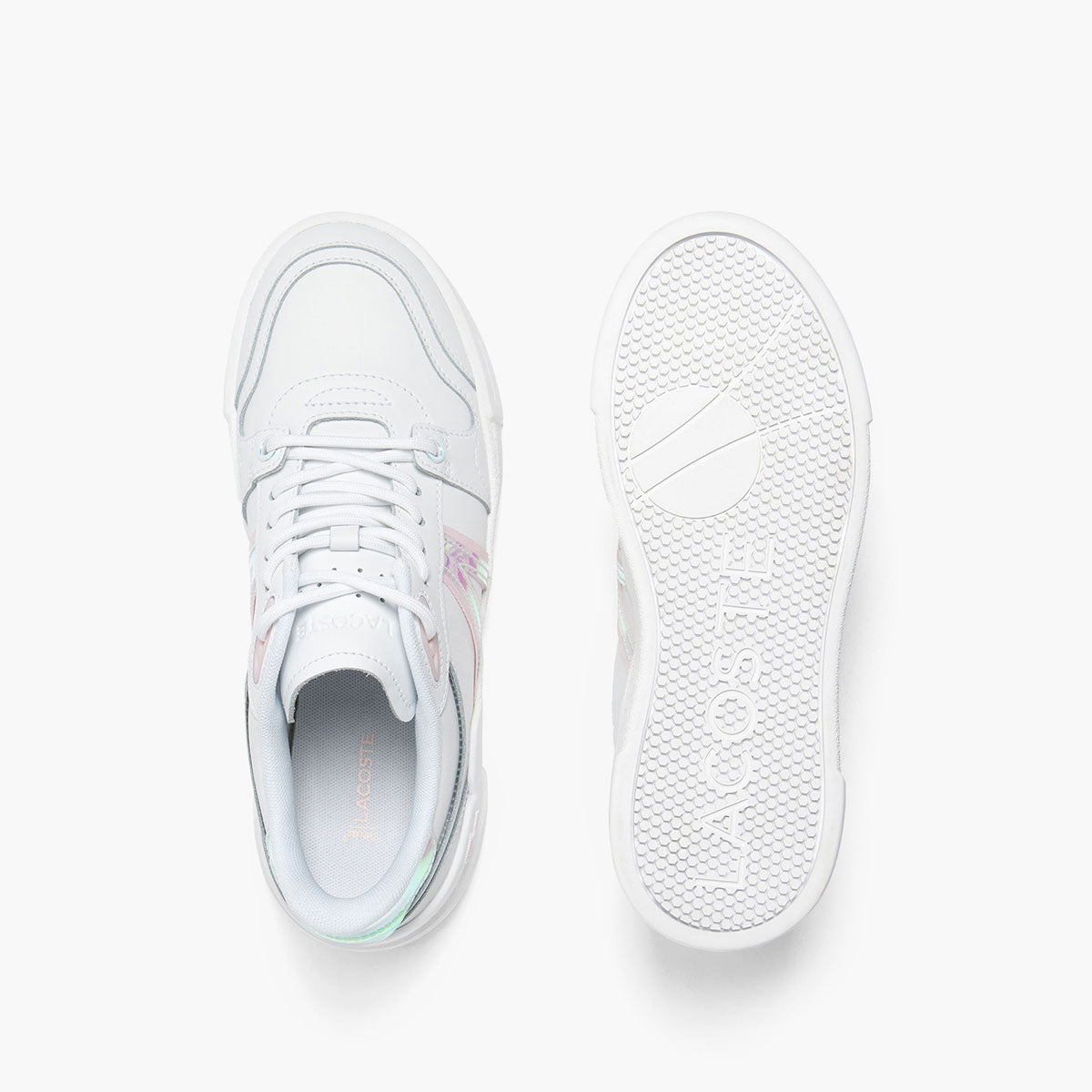 Lacoste L002 Evo Holographic Leather Trainers | LEVISONS