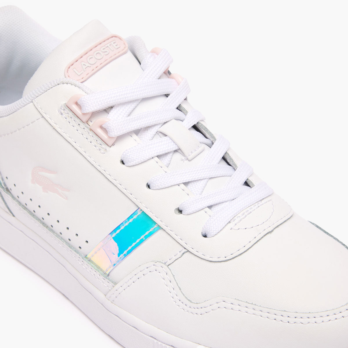 Lacoste T-Clip 124 White Light Pink Leather Sneakers | LEVISONS