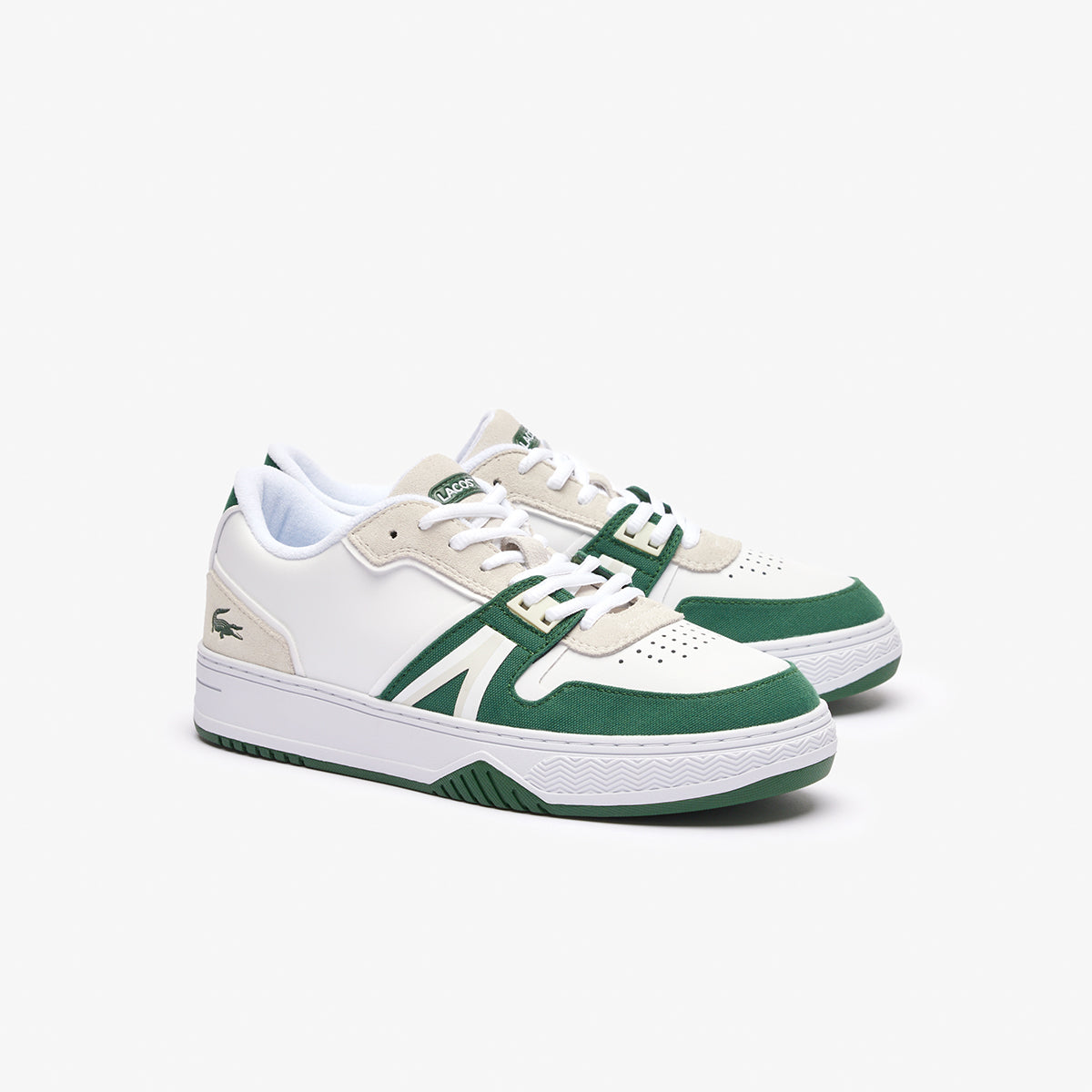Lacoste L001 Contrasted Leather Trainers | LEVISONS