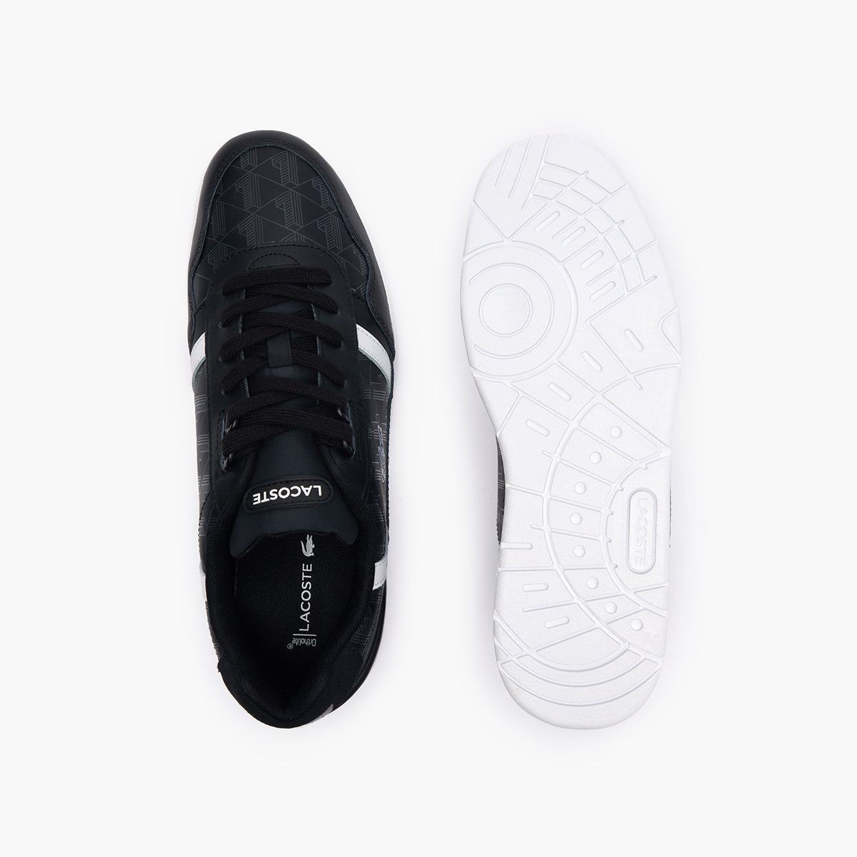 Lacoste T-Clip Printed Leather Trainers | LEVISONS