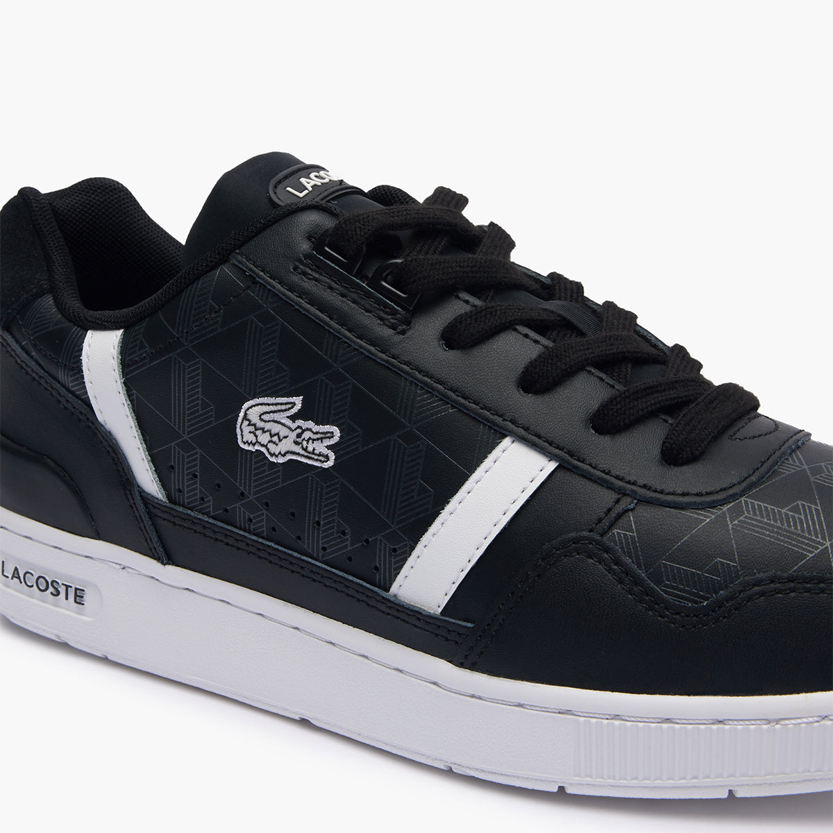 Lacoste T-Clip Printed Leather Trainers | LEVISONS