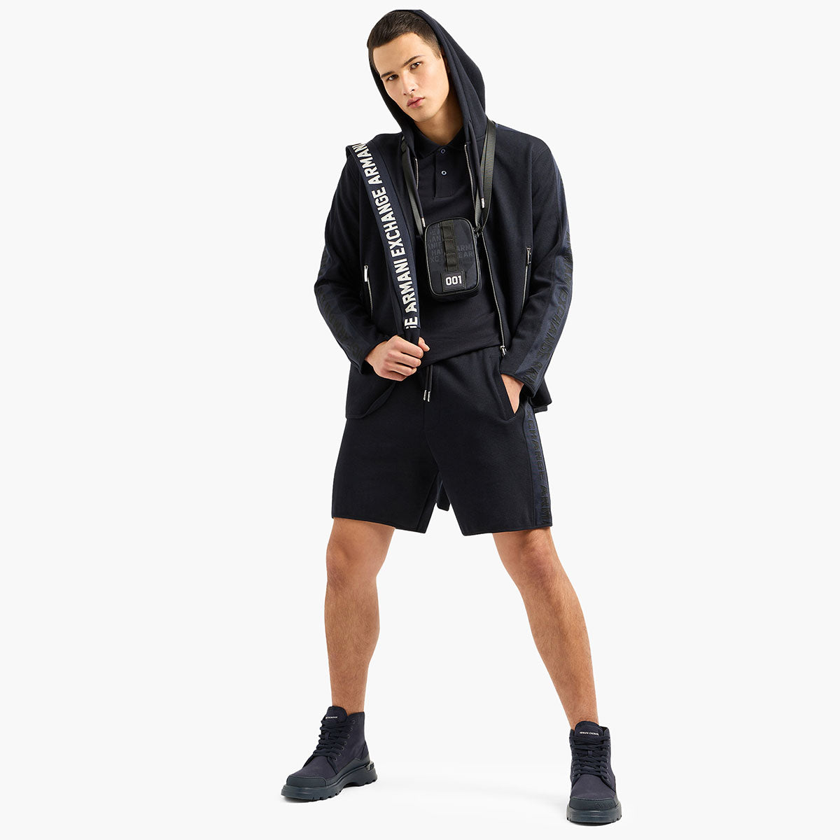 Armani Exchange Polycotton Jacquard Piqué Shorts | LEVISONS