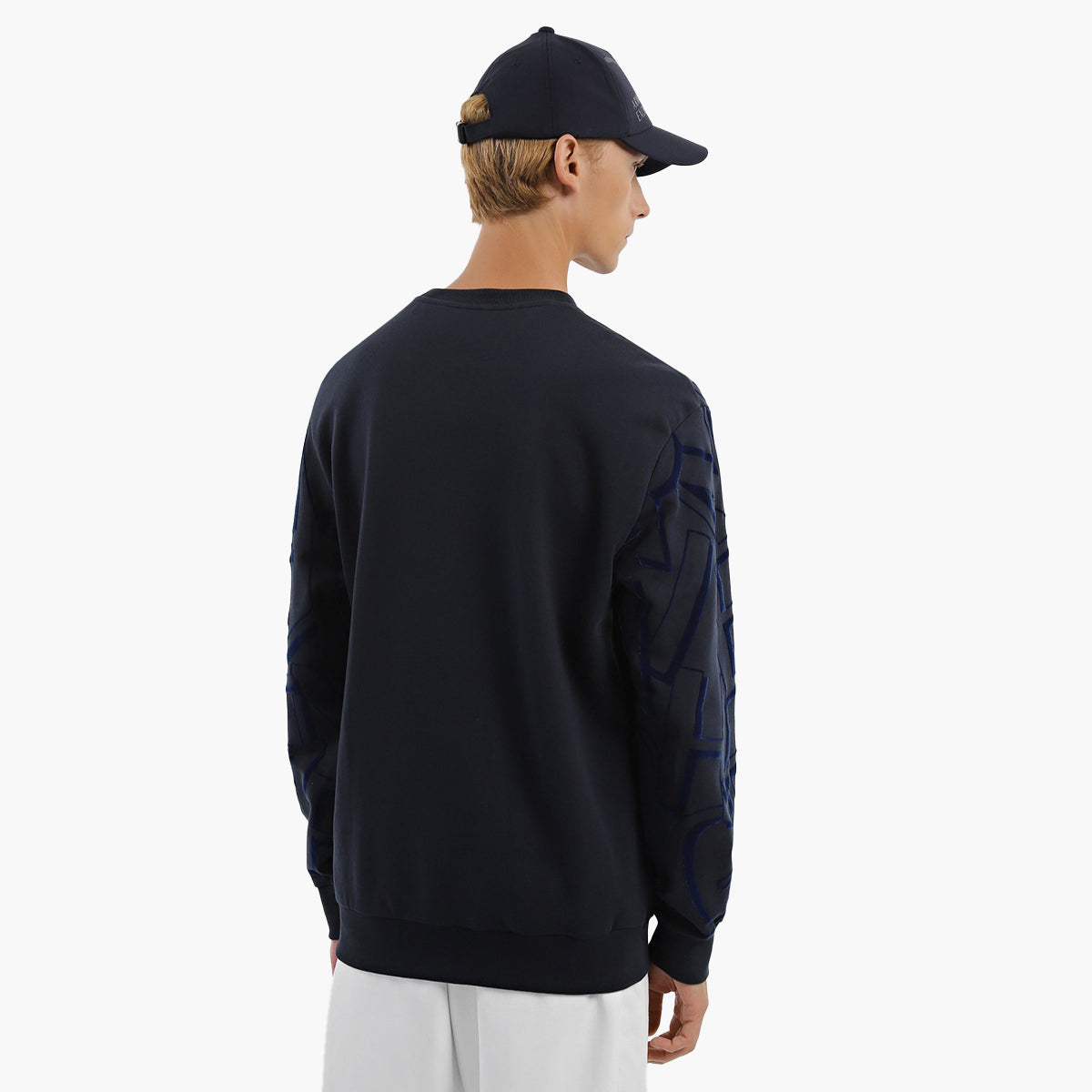 Armani Exchange Logo All Over Flock Print Fleece Sweatshirt | LEVISONS