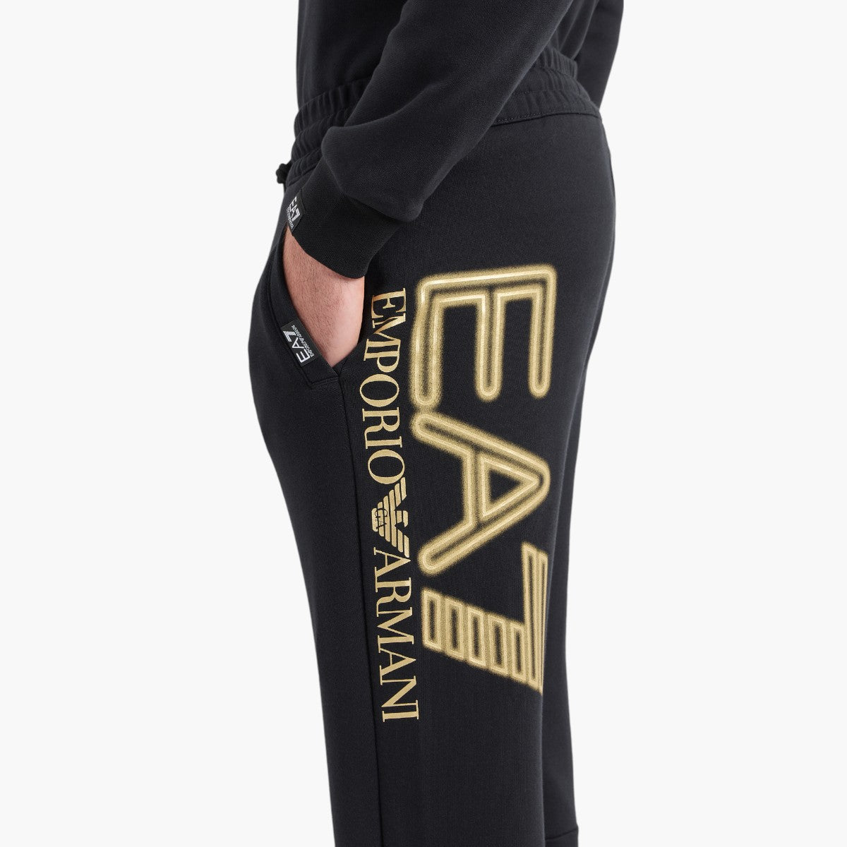 Ea7 Cotton Jogger Trousers With Macro Logo | LEVISONS
