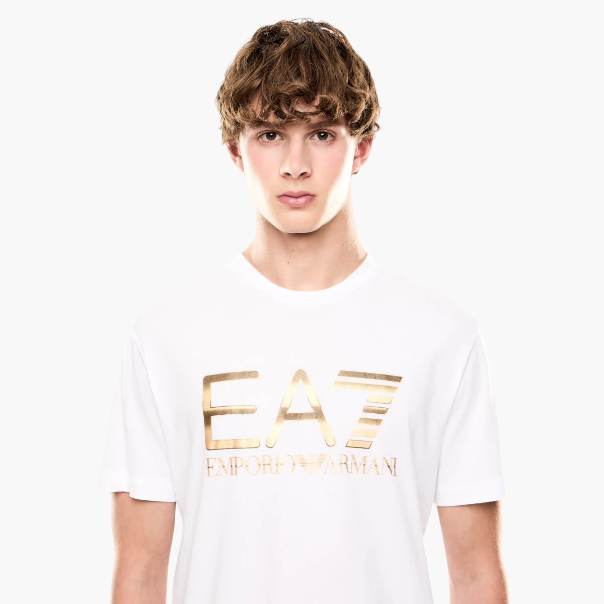 EA7 Regular Fit Logo Series Cotton T-Shirt With Oversized Logo | LEVISONS